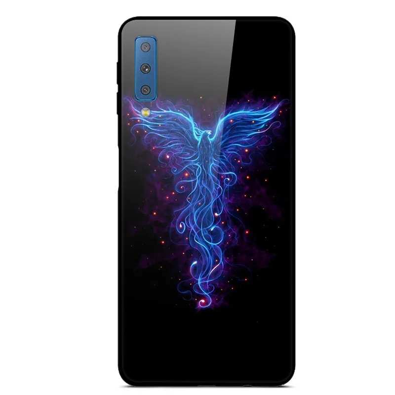Для samsung Galaxy A7 чехол жесткое стекло задняя крышка для samsung A9 J4 J6 Plus J 4 J4Plus чехол для телефона s силиконовый бампер Капа - Цвет: 27
