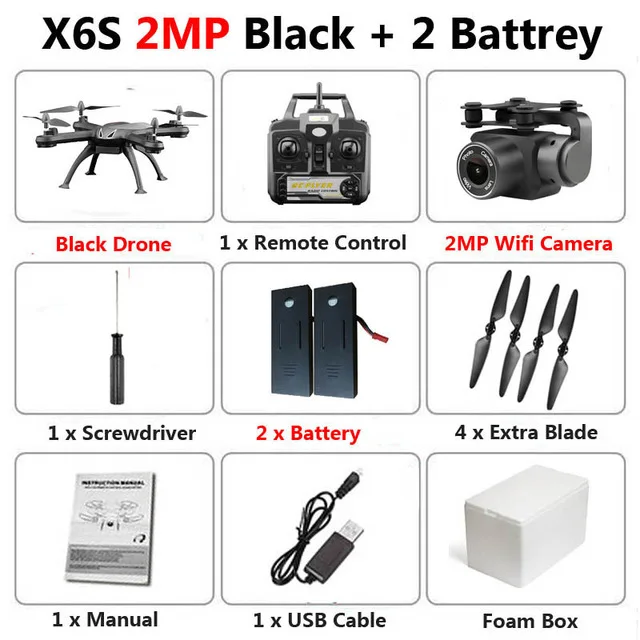 Дроны 4K камера HD Квадрокоптер WiFi FPV Дрон одна кнопка возврата давления воздуха фиксированная высота Hover RC вертолет селфи Дрон игрушки - Цвет: Black 2MP 2 battery