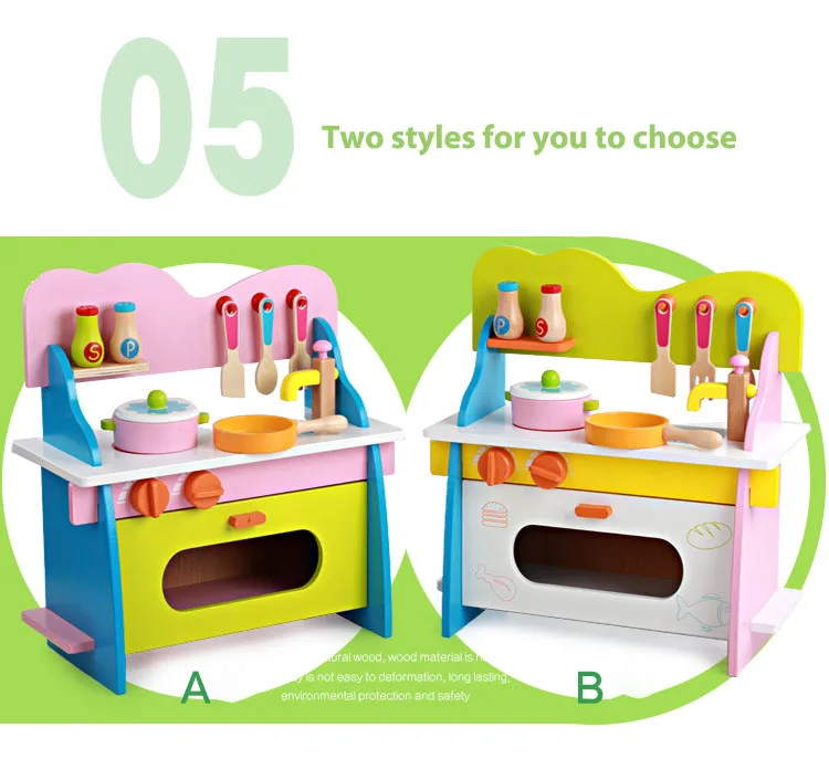 Wooden colorful disassembly gas stove puzzle simulation baby mini kitchen early childhood education play toys
