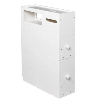 

Sturdy Multiple Function PVC Movable Bath Toilet Cabinets Drawers 52*16*70CM White