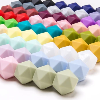 

10pc 14mm Silicone Beads Hexagon Bpa Free Silicone Teether Diy Teething Toy Baby Chewable Accessories Baby Teether