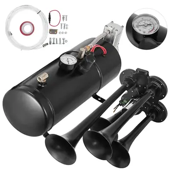 

Train Horn Kit 4 Trumpet W/150PSI Air Compressor Complete System For Car Train Truck