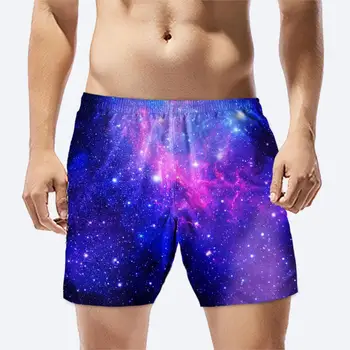 

Summer Men's Board Shorts Starry Sky Print Bathing Suit Shorts Swimsuit Sexy Beach Shorts Masculine Swimwear Pantalones Cortos