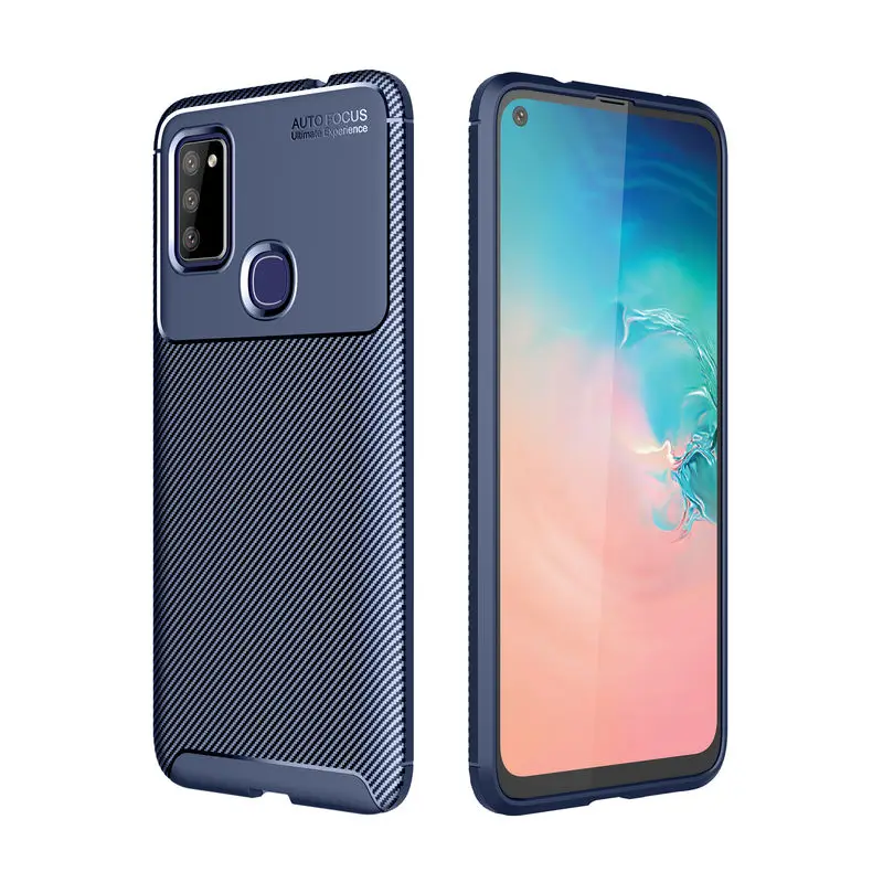 

For SamSung Galaxy M51 Case Business type high quality carbon fiber Case For SamSung M51 TPU Anti-fall protection Back Cover