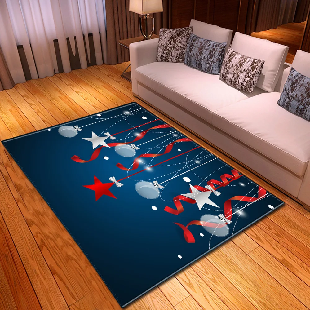 Colour 3D Xmas Santa Claus Flannel Carpets for Living room Rug Merry Christmas party Area Rugs Welcome Home Hallway Kitchen Mats