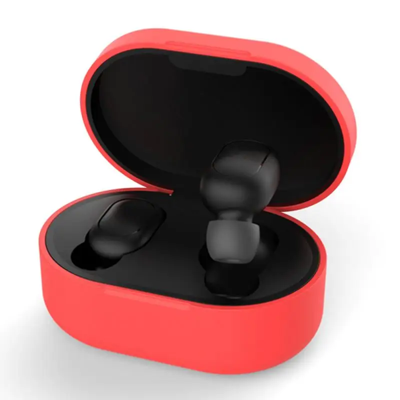 Модный однотонный силиконовый защитный чехол для Xiaomi Redmi Airdots, комплект bluetooth-гарнитуры, Противоударная защита от пыли