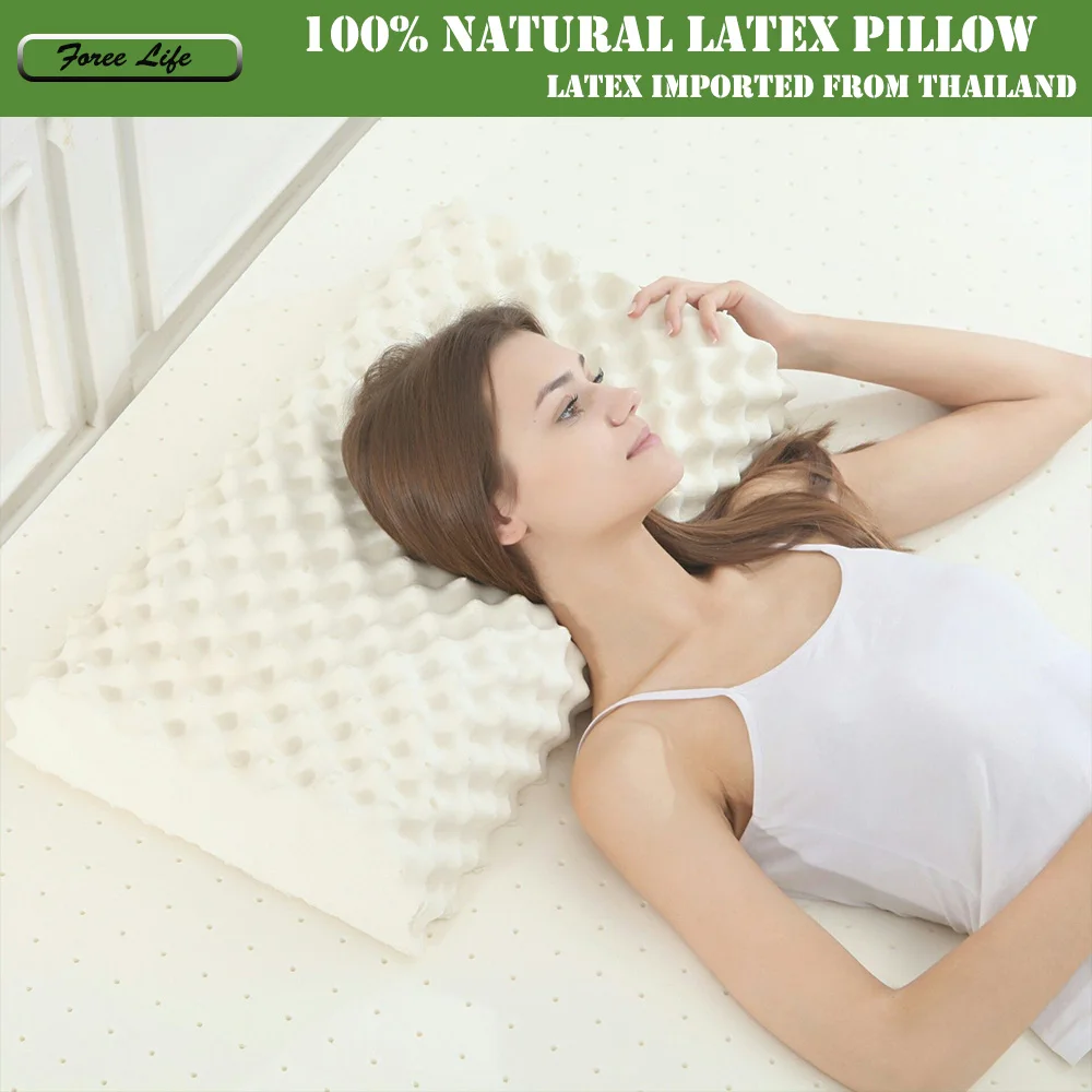 Натуральная латексная подушка из чистого Таиланда ортопедическая массажная с