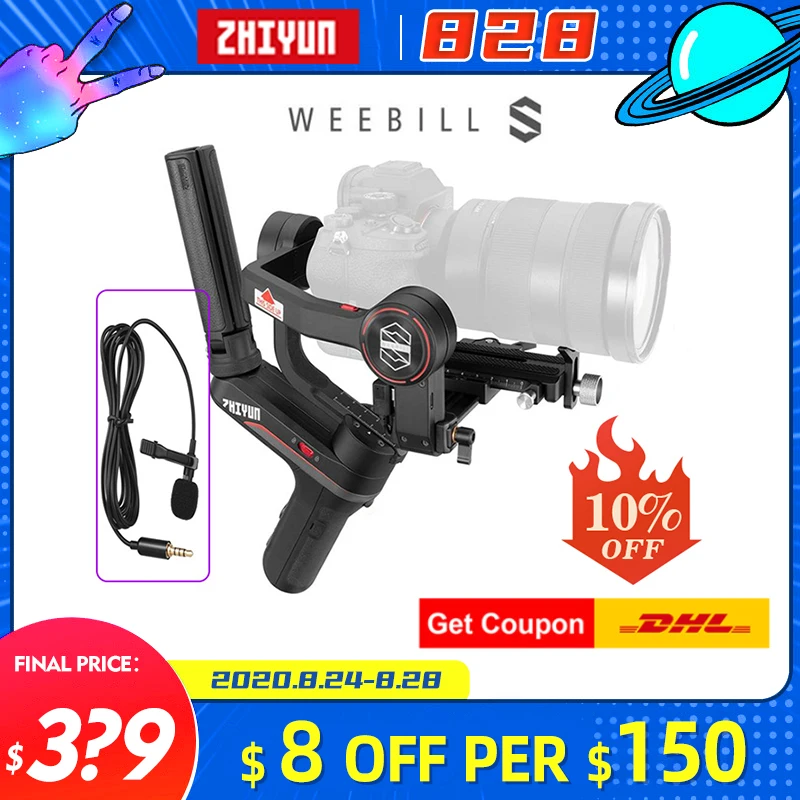 Zhiyun Weebill S / лаборатории 3 осевому гидростабилизатору Камера стабилизатор для Sony