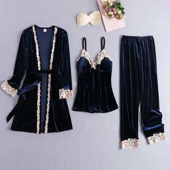 

Sleep Set For Women Pijamas Autumn Winter Warm Velour Thicken Sleepwear Pajamas Suit Velvet Long Sleeve Home Clothing Negligee
