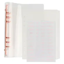 Couvercle de reliure A5 en PVC souple Transparent à 6 anneaux avec 12 séparateurs d'indexation