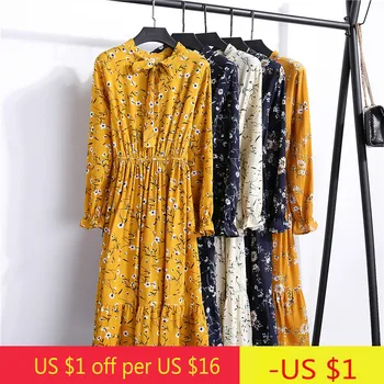 

Sexy Spring Floral Print Chiffon Dress Mid-length Tight Waist A Line Slim Fit Midi Dress Women Party Casual Korean Lady Vestidos