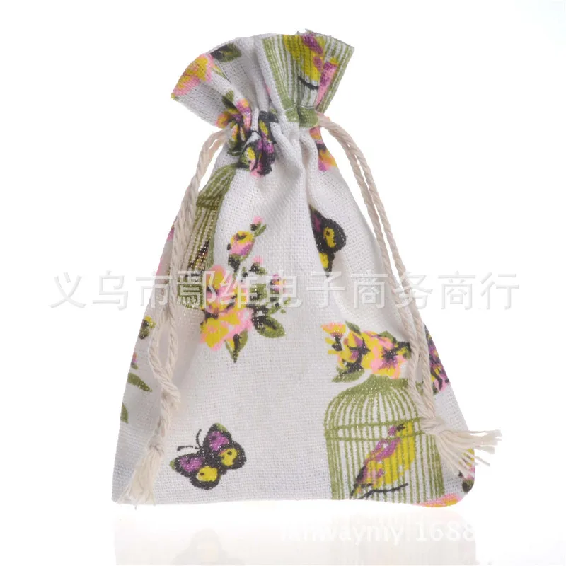 10pcs 리넨 코 튼 가방 10x14cm 모슬린 화장품 보석 포장 가방 웨딩 파티 귀여운 Drawstring 선물 Drawable 가방 선물