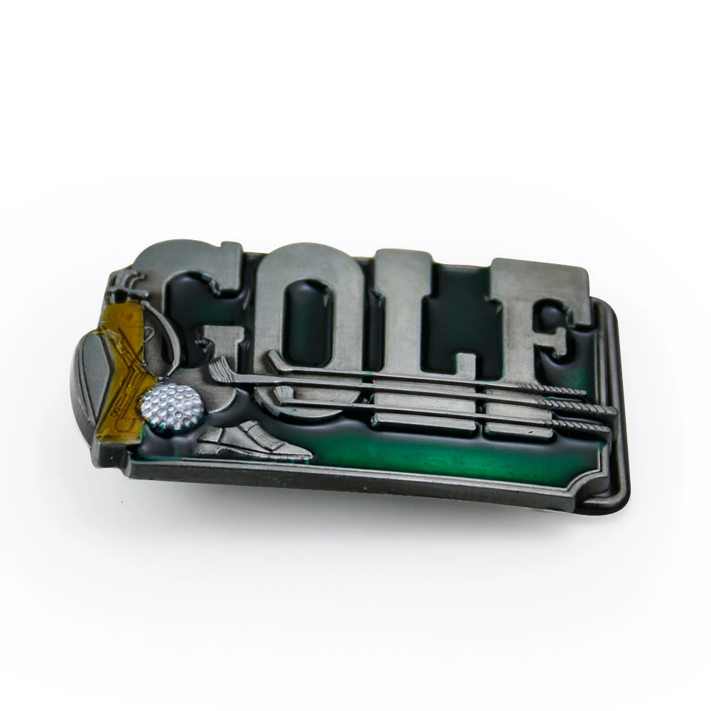 40mm Cool 3D GOLF Enthusiast Letter Belt Buckle for Men Jeans Accessories Metal Diy Belt Buckles Strap Leather Craft Friend Gift