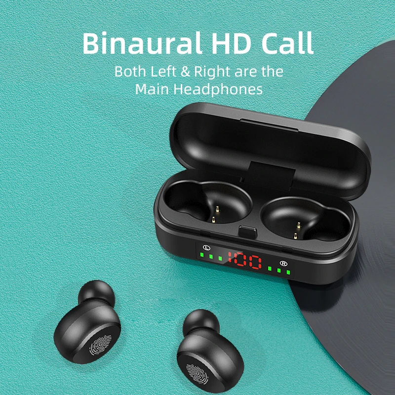 Беспроводные Bluetooth 5 0 гарнитура V8 HiFi стерео наушники 2000 мАч спортивные мини для