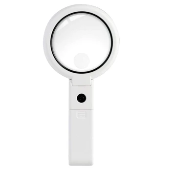 

Magnifying Glass 10X Magnifier With 8 LED Lights Handheld and Stand for Seniors Reading Welding Jewelry Handicrafts EM88
