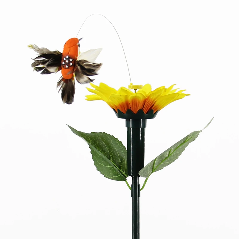 На солнечных батареях Hummingbird симпатичный пластик с подсолнухом Летающий пейзаж на солнечных батареях бабочка на солнечных батареях птица танцы - Цвет: D