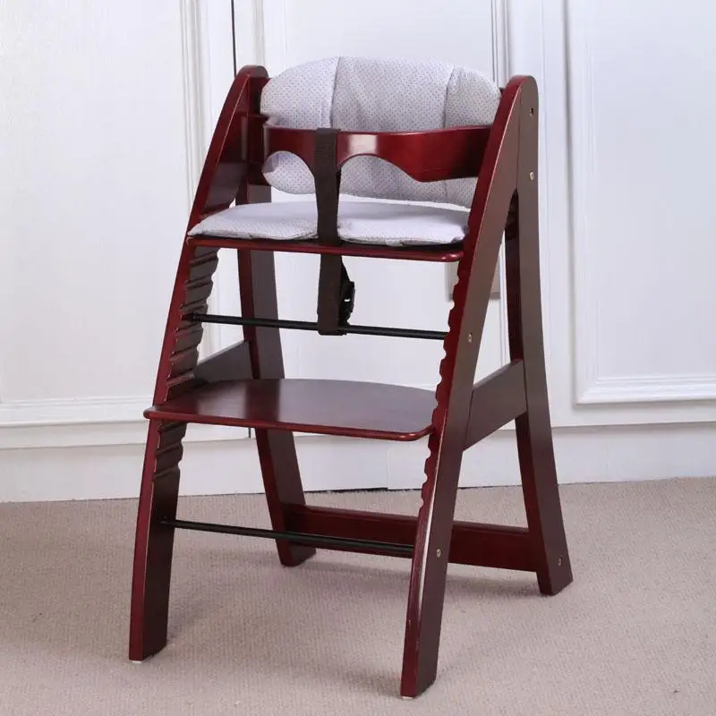 Baby dining chair wooden environmental multifunctional adjustable child seat - Цвет: coffee 3