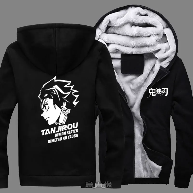 [Сток] демон убийца Kimetsu no Yaiba Tanjirou косплей костюм куртки пальто длинное зимнее пальто на молнии с капюшоном Толстовка M-5XL для Hal