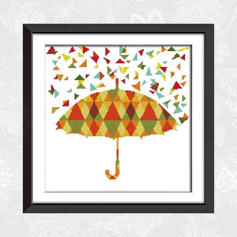 

Colorful umbrellas Patterns Aida Fabric 11ct 14ct Cross Stitch kit Beginner DIY Handmade Crafts Embroidery Needlework Set