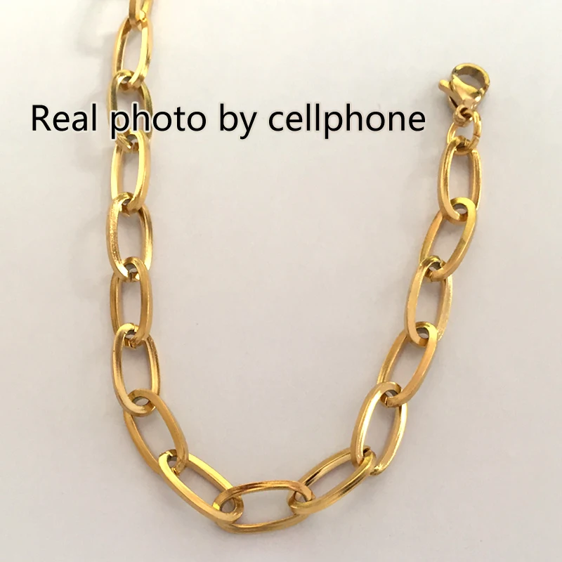 Мужская овальная цепочка в форме яйца 5 шт. ожерелье золотого цвета 6 мм