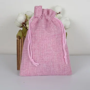 

10x14cm Linen Rope Christmas Gift Bags Baby Shower Supplies Jewelry Packing Candy Bags Wedding Birthday Gifts Drawstrings Bags