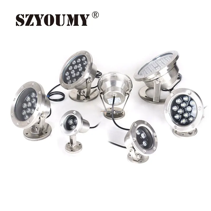 

SZYOUMY IP68 led underwater Light 3W 6W 9W 12W 18W 24W 36W RGB Night Lamp Outdoor Garden Swimming Pool Party Landscape DC 12V