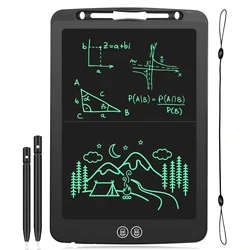 Preto tecnologia 12 Polegada lcd tela dividida eletrônico digital desenho tablet placa de doodle almofada de escrita com mouse e regras
