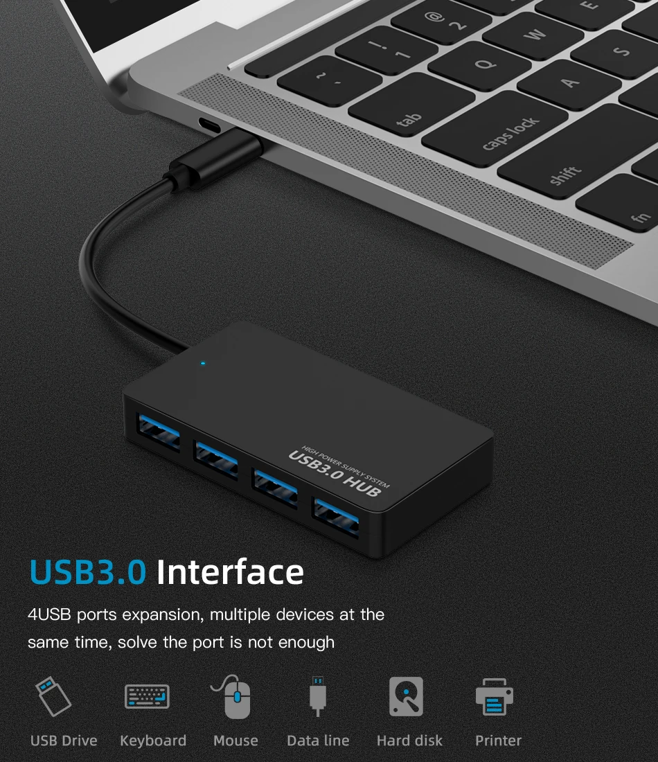 Мини Тип usb C концентратор 4 Порты и разъёмы Кабель-Переходник USB C на USB 3,0 адаптер-разветвитель с микро USB Питание для ноутбука MacBook для планшетного компьютера