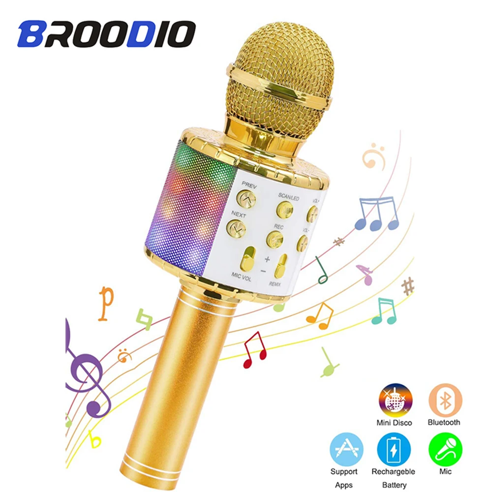 

Bluetooth Karaoke Microphone Wireless Microphone Professiona Speaker Handheld Microfone Player Singing Recorder Mic For Home KTV