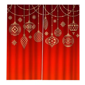 

Christmas Decoration Full Blackout Hook Curtain Print Curtain Bedroom Living Room Decorative Curtain