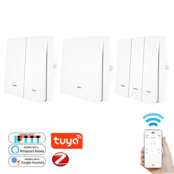 

1/2/3 CH Light Switch Wireless Remote Control APP Voice Tuya ZigBee3.0 Timer Push Button ZB Hub Smart Life Alexa Google Home