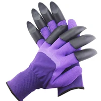 1 Pair Garden Gloves 4 ABS Plastic Garden Rubber Gloves with Claws Gardening Protective Planting Digging