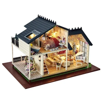 

1PC Romantic DIY Provence Small House Model Large-scale Handmade Cottage Assemble Model Creative DIY House Decorations Miniature