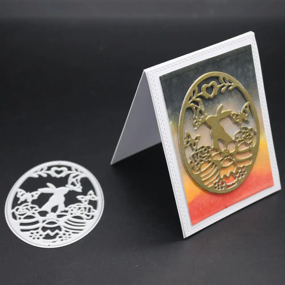 

AZSG Rabbit Cutting Dies Clear Stamps For DIY Scrapbooking/Card Making Decorative Silicone Stamp Crafts