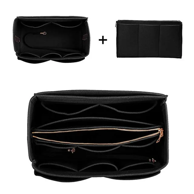 HHYUKIMI Brand Make up Organizer Felt Insert Bag For Handbag Travel Inner Purse Portable Cosmetic Bags Fit Various Brand Bags a1