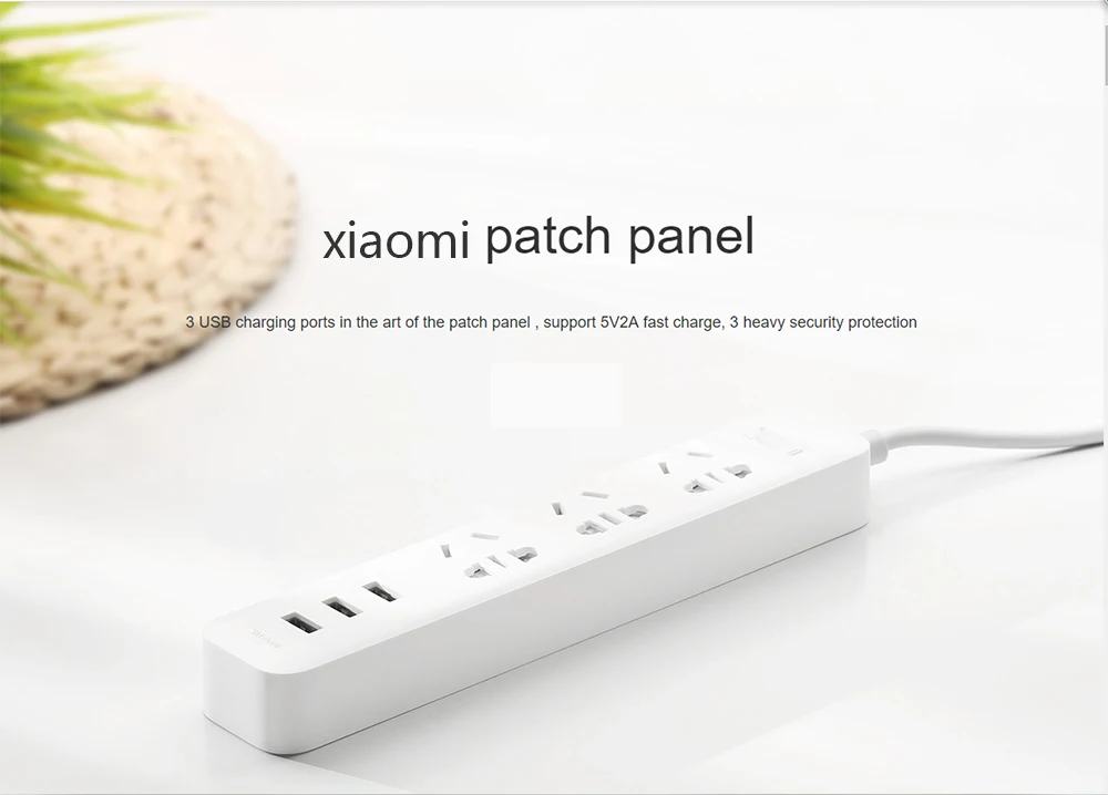 Xiaomi socket 3 usb многофункциональная Подключаемая пористая проводка для домашней безопасности, оригинальная прокладка питания