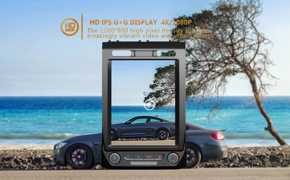 KiriNavi вертикальный экран Tesla style 12," 1 Din Android 8,1 автомобильный Радио gps навигатор для Ford F150 expedition автомобильный dvd-плеер