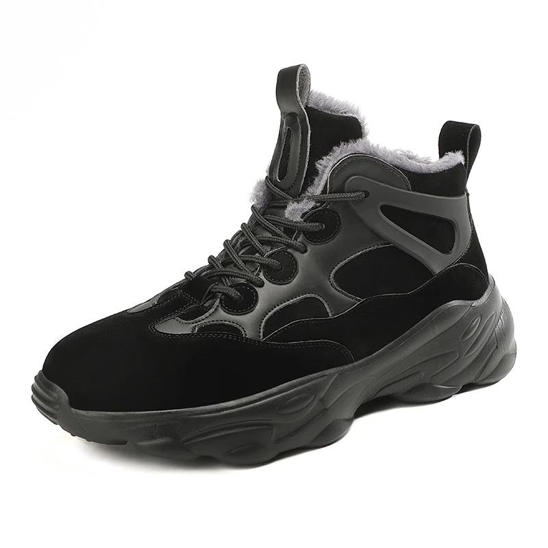 Comprar Botas de nieve de fondo grueso británico para hombre, botas de encaje para mujer, botas Martin, botas militares de plataforma para mujer, zapatillas de Invierno para mujer