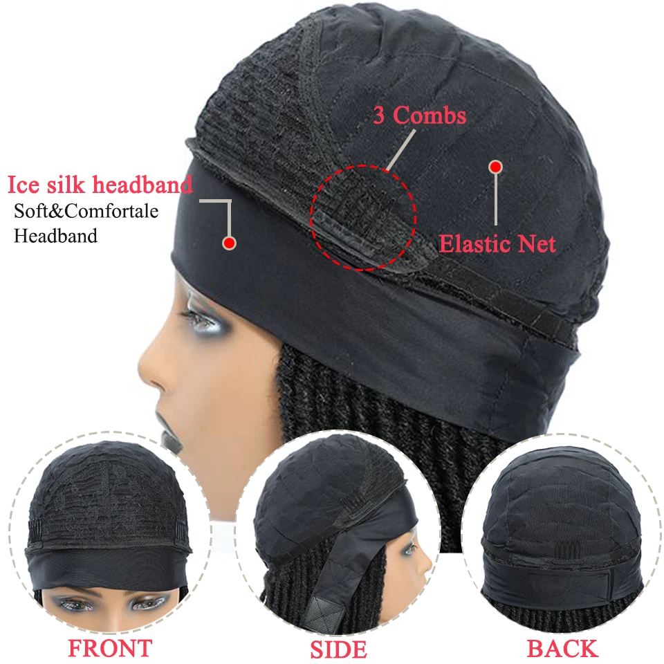 Women's Synthetic Wigs Curly Dreadlock Goddess Hand Braided Twist Bandeau Wig for Daily Cosplay