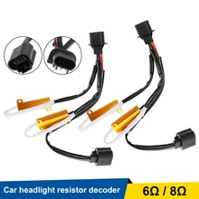 

2x H4 9003 9007 H13 LED Bulb Decoder Resistor 50w 6/8ohm Canbus Error Canceller Wire Harness Adapter for H/L Beam Car Headlight