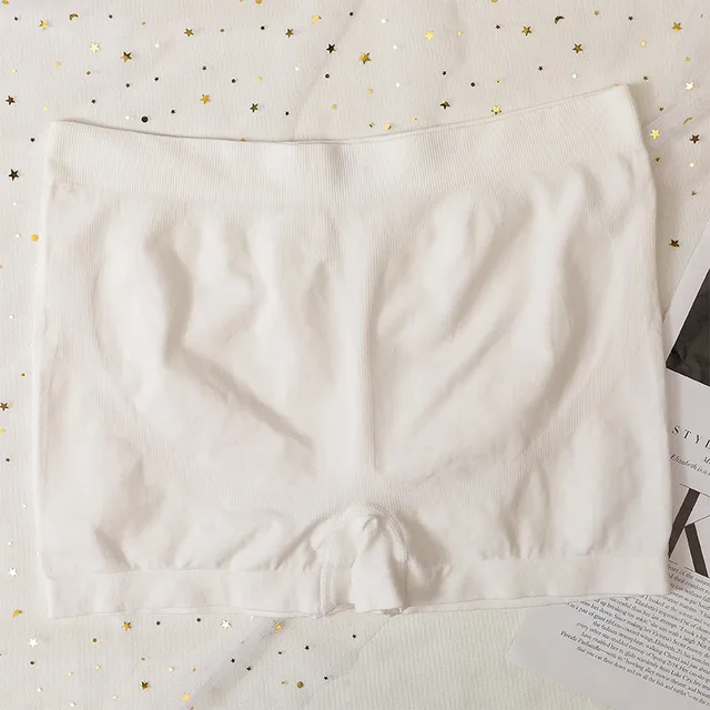 High Waist Seamless Shorts Women Hip Push Up Shorts Safety Short Pants Fitness Boxer Panty Tummy Control Underwear Underpants style1 white