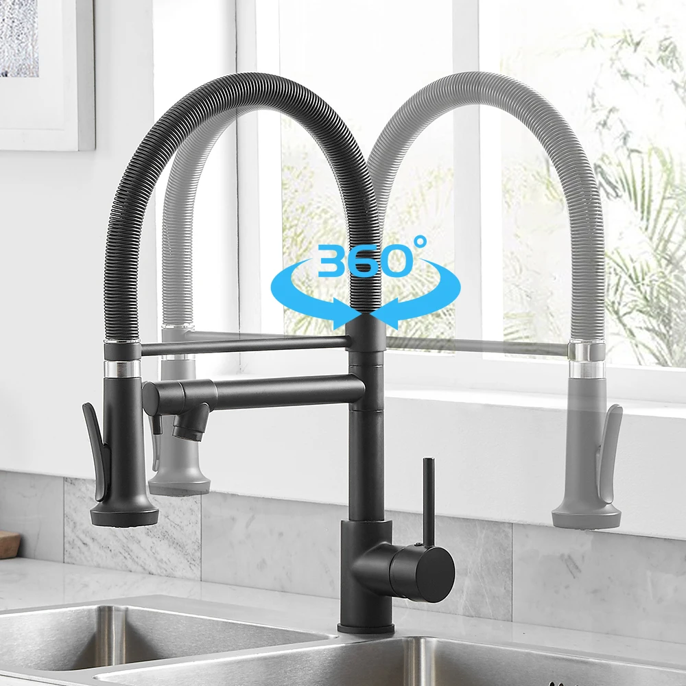 Kitchen Water Taps Sink Faucet  Kitchen Normal Hot & Cold Deck Mounted Single Hole Water Mixer Crane Tap with Dual Spout  866038
