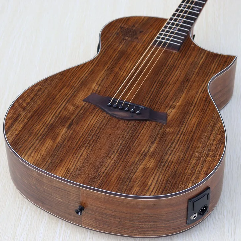 Ручная работа полная hickory деревянная высококачественная акустическая гитара с эквалайзером с тюнером/отличный звук гитары ra elétrica d