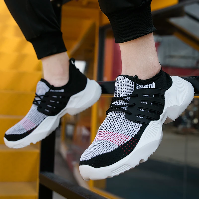 

Men Vulcanized Shoes Tenis Casual Shoes 2019 Fashion Breathable Men Mesh Platform Chunky Sneakers