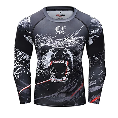C Mma Футболка мужская Рашгард джиу джитсу футболка с длинным рукавом Bjj GI Muay Thai футболки фитнес боксерские майки Рашгард Mma Clothig - Цвет: C