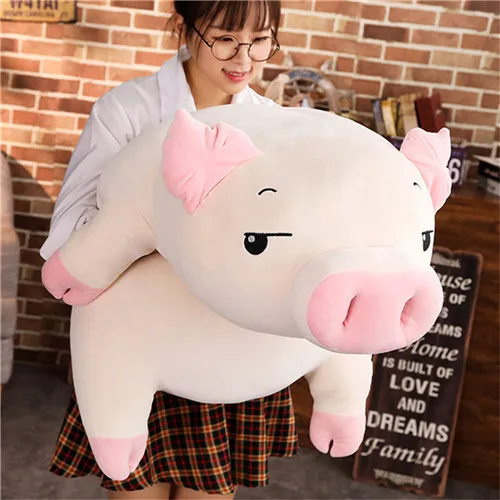Fancytrader 43'' Kawaii Big Cartoon Pig Plush Toy Big Stuffed Fat Pink Pigs Hugging Pillow for Kids Girlfriend 110cm 2 Colors (8)