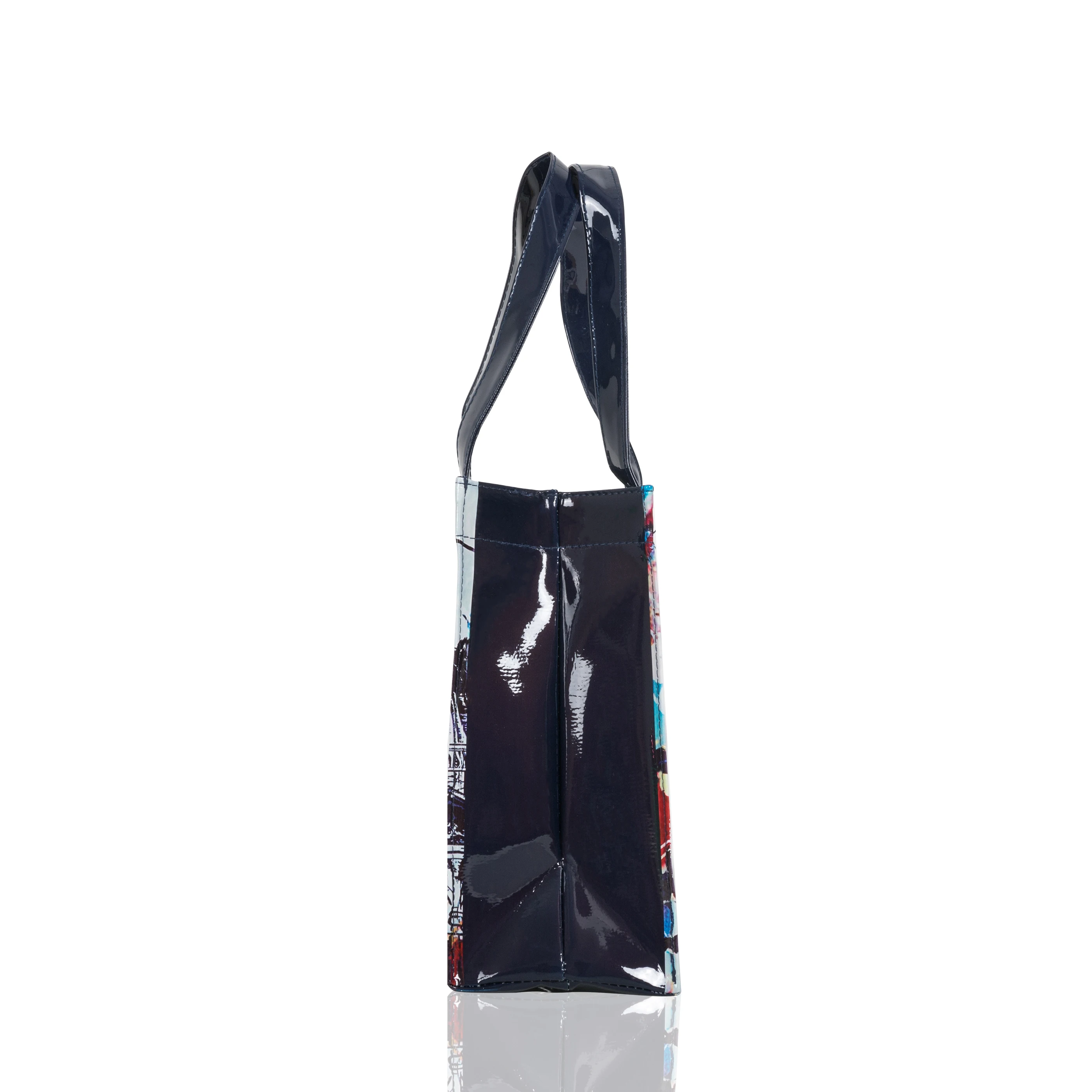 Vintage Painting PVC Women Shopping Bag Aesthetic Shopper Tote Waterproof Square Casual Handbag Lunch Tote Shoulder Purse
