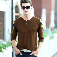 Мужской свитер с длинными рукавами для отдыха на осень года, с v-образным вырезом, Джокер, свитер с завязками