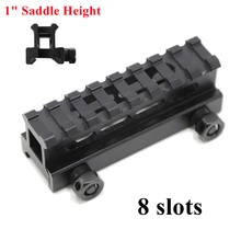 

Riser Picatinny Weaver Mount Bracket Adapter Super Light Weight Hollow 1 Inch High Profile 8 Slots for Scopes AR-15 Rifle Airgun