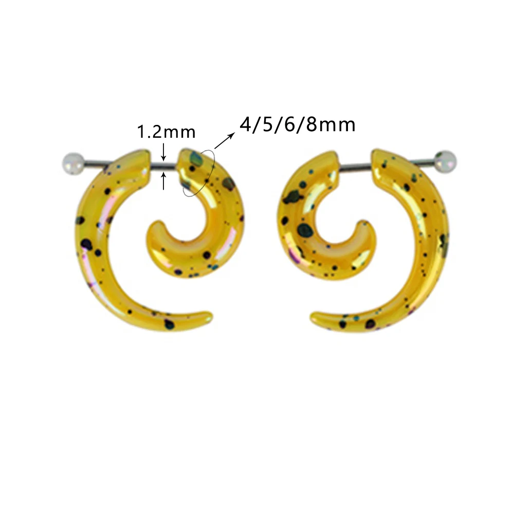 Имитация пирсинга серьги пробки и тоннели 2 шт Акриловые спиральные ушные конусы носилки ювелирные изделия с расширителем для тела сексуальные женские аксессуары
